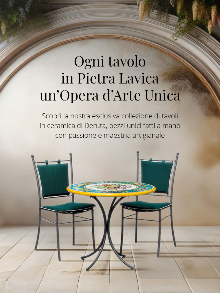 Ogni tavolo in Pietra Lavica un’Opera d’Arte Unica - Giardini Italiani